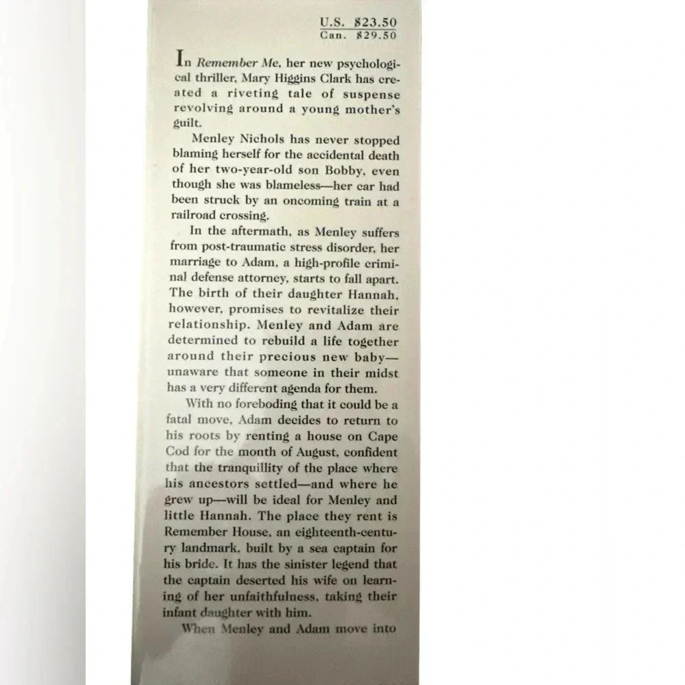 Classic Mary Higgins Clark Remember Me hardcover thriller book - Picture 2 of 3